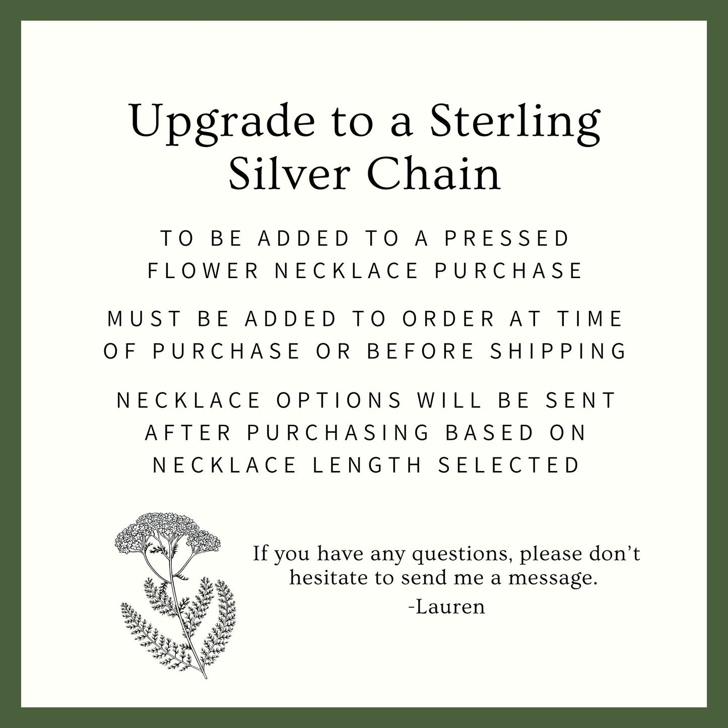 Upgrade to a Sterling Silver Chain