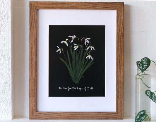 folklore 'august' Pressed Snowdrop Print | Taylor Swift Flower Print