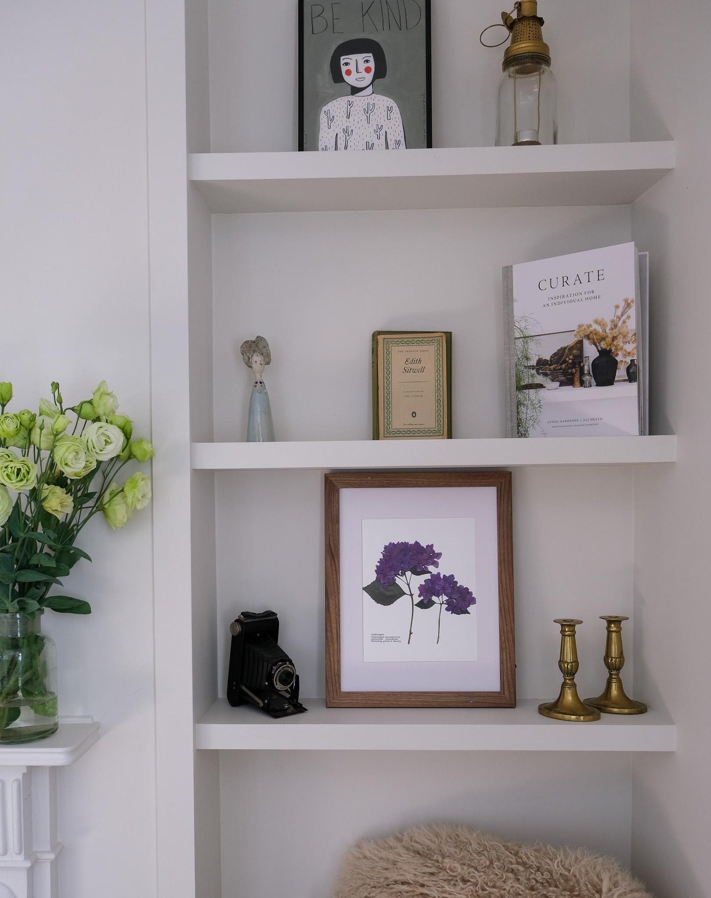 Purple Hydrangea Pressed Flower Print