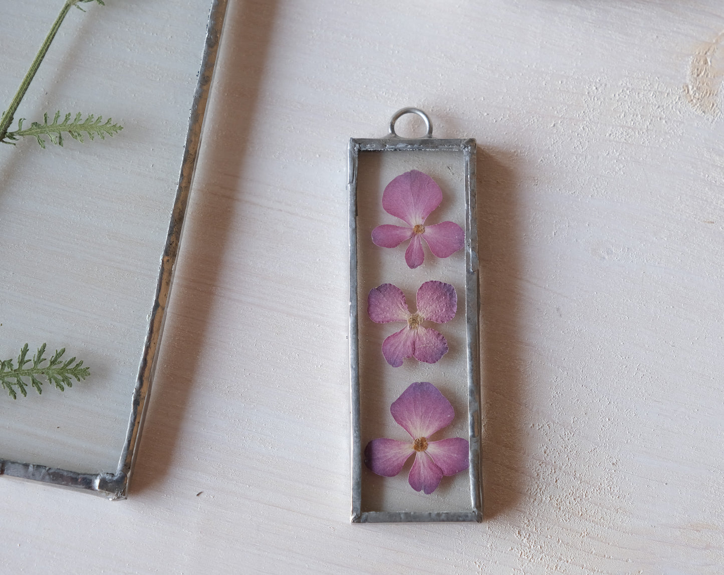 Pink Hydrangea Stained Glass Ornament