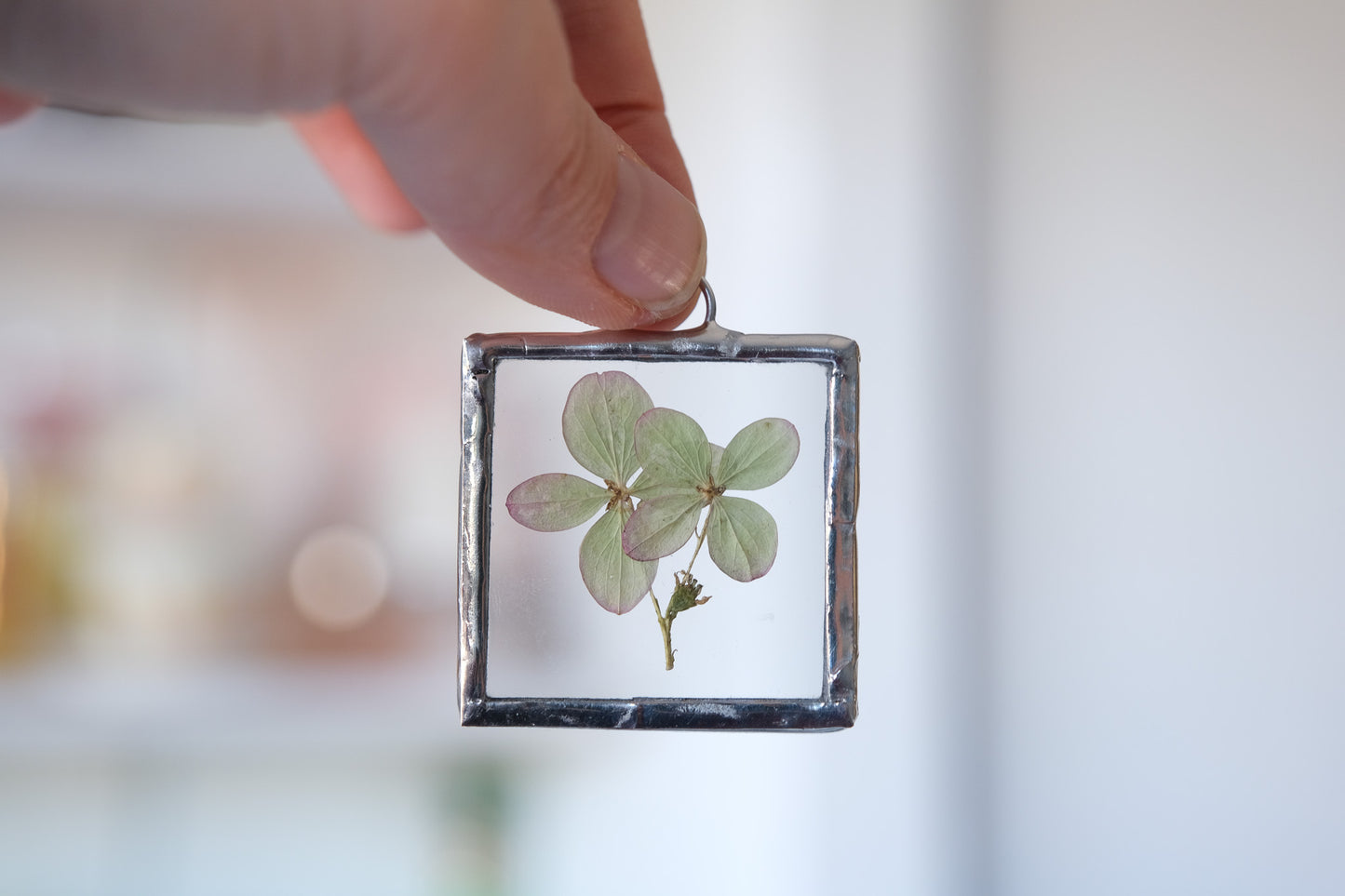 Limelight Hydrangea Mini Stained Glass Ornament