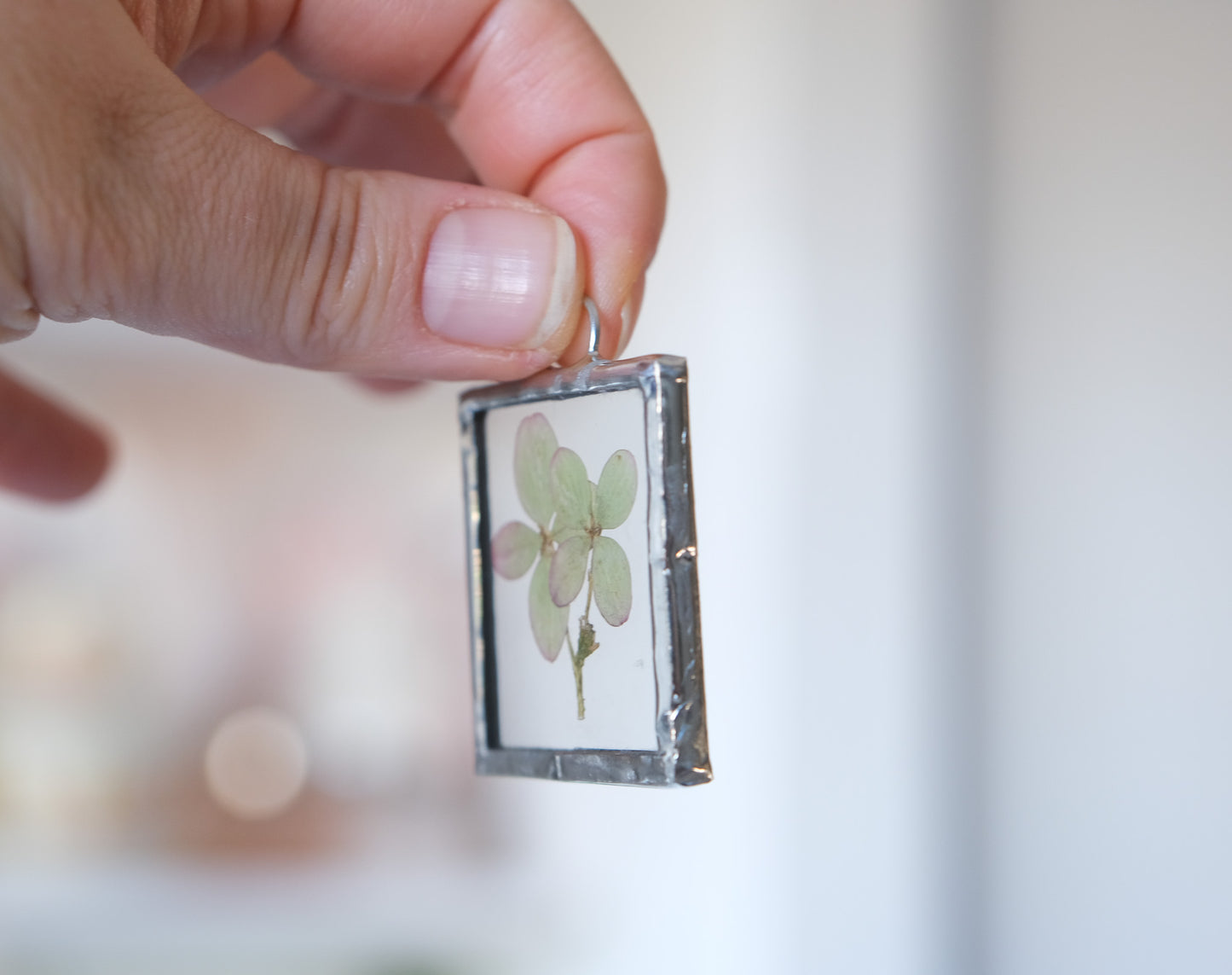 Limelight Hydrangea Mini Stained Glass Ornament