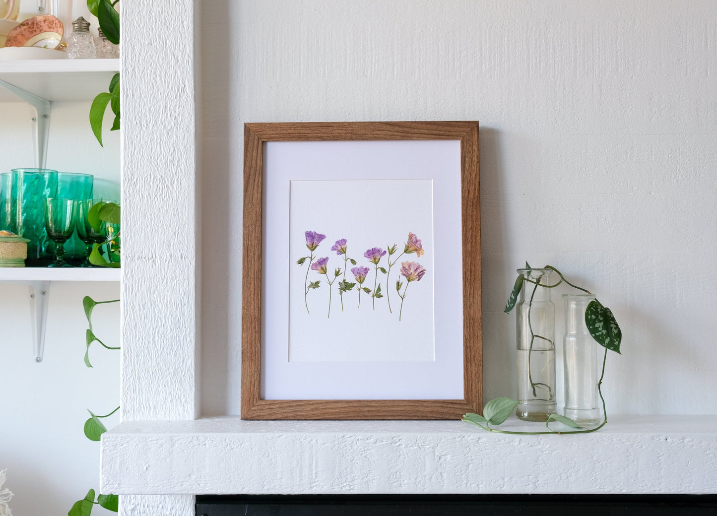 Wild Geranium Pressed Flower Print | 8 x 10