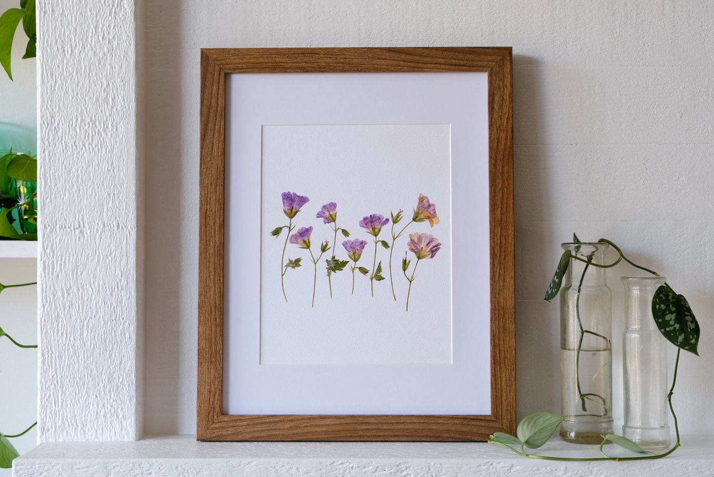 Wild Geranium Pressed Flower Print | 8 x 10