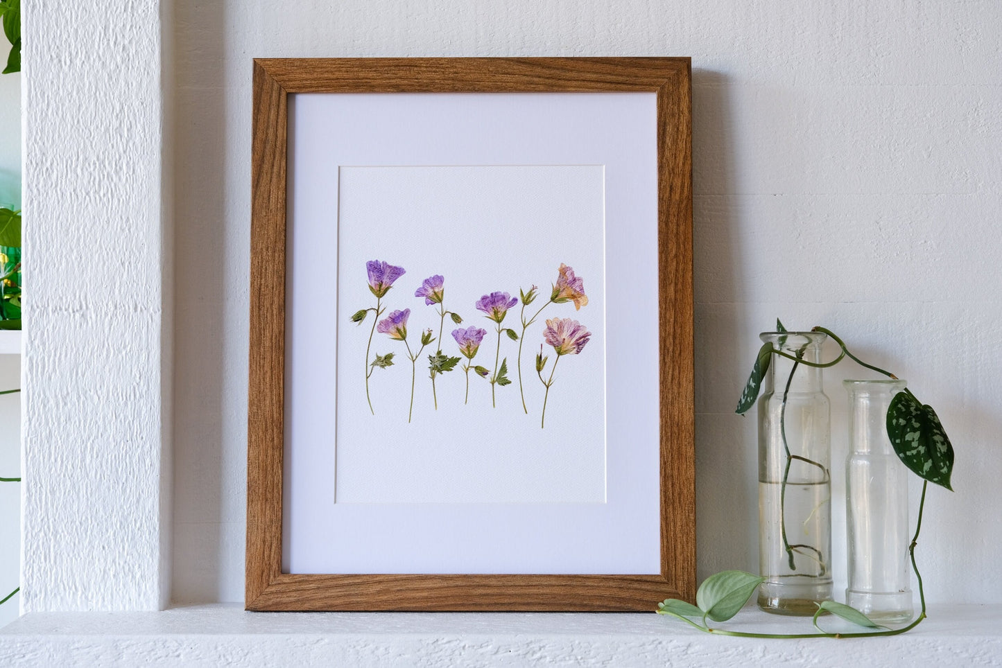 Wild Geranium Pressed Flower Print | 8 x 10