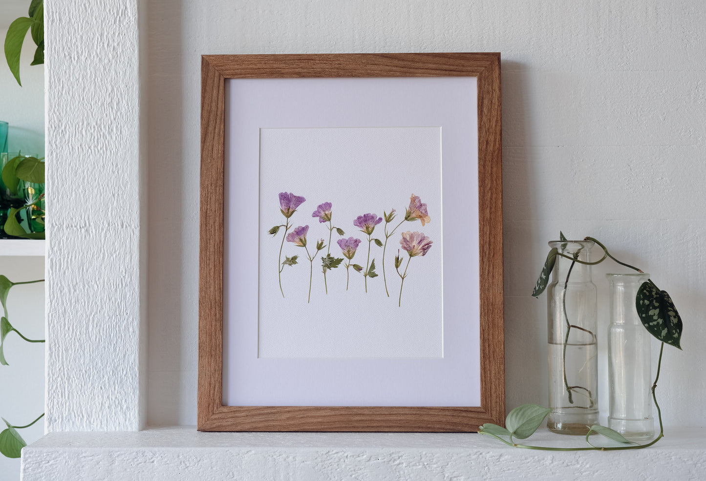 Wild Geranium Pressed Flower Print | 8 x 10